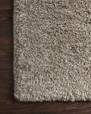 Mila Shag Taupe shown from a different angle to reveal its pattern.