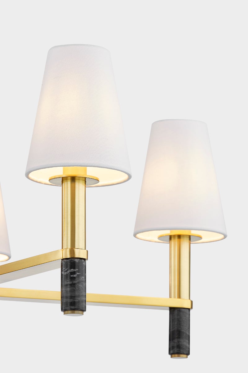 Montreal Chandelier 30" in aged brass — a Hudson Valley chandelier for dining rooms, entries, and living rooms at Laurie Yapp Home.