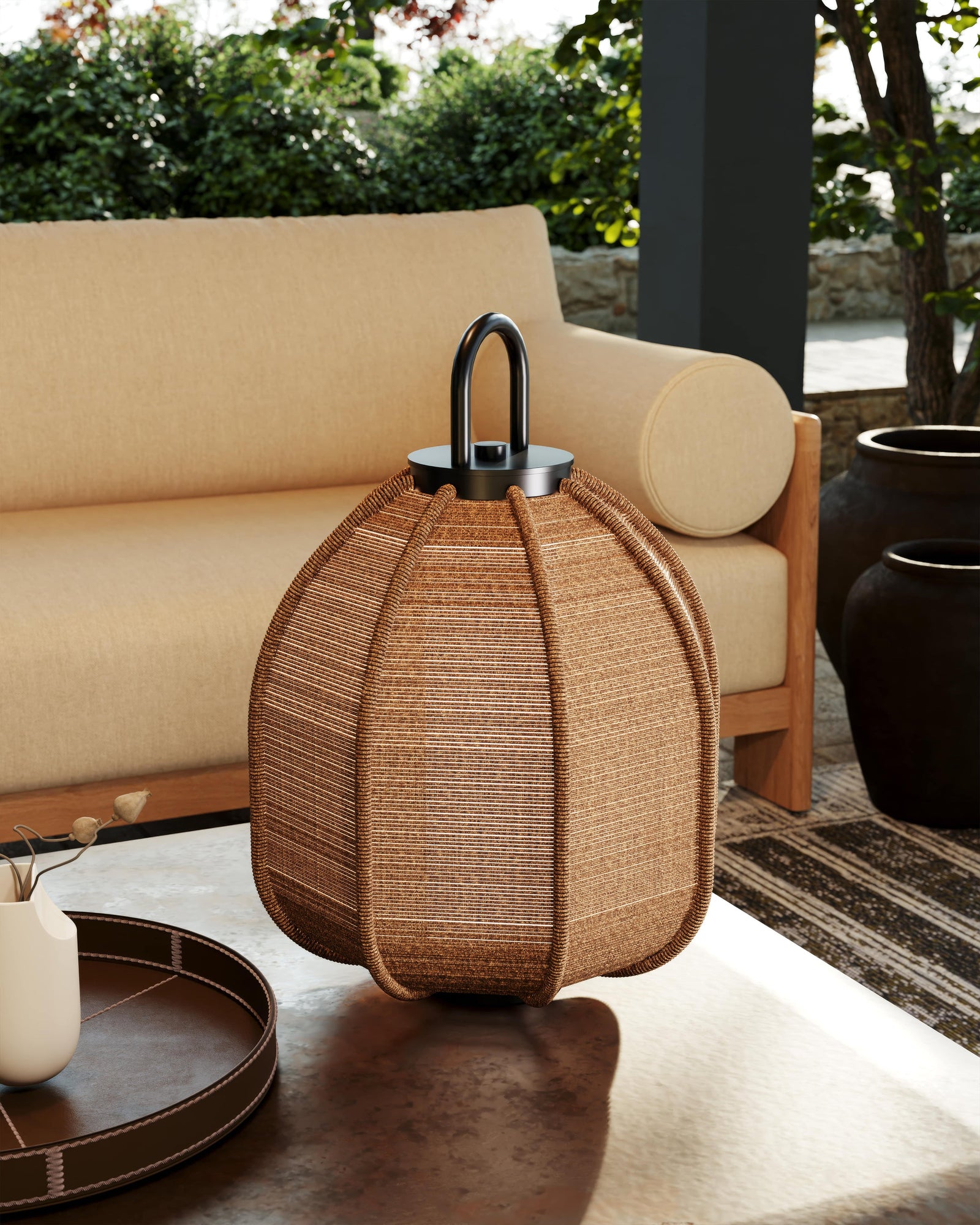 Maltby Exterior Rechargeable Table Lamp 15" — a Troy table lamp for living rooms, entries, and bedrooms at Laurie Yapp Home.