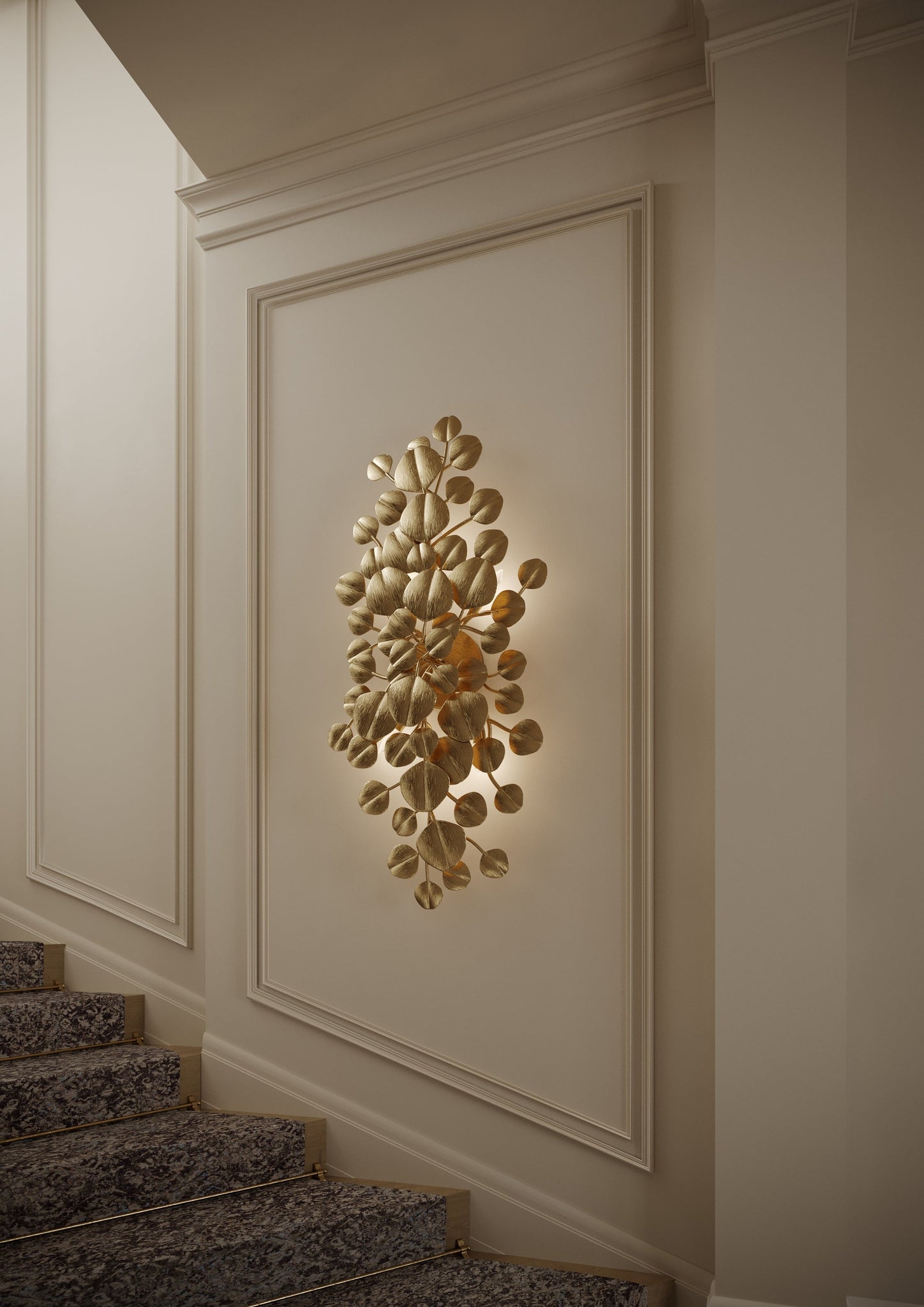 Menorca Wall Sconce styled in a modern bathroom for warm, layered light at Laurie Yapp Home.