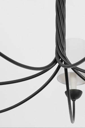 Montpelier Chandelier 48" shown from the front to reveal the frame, arms, and shade detail.
