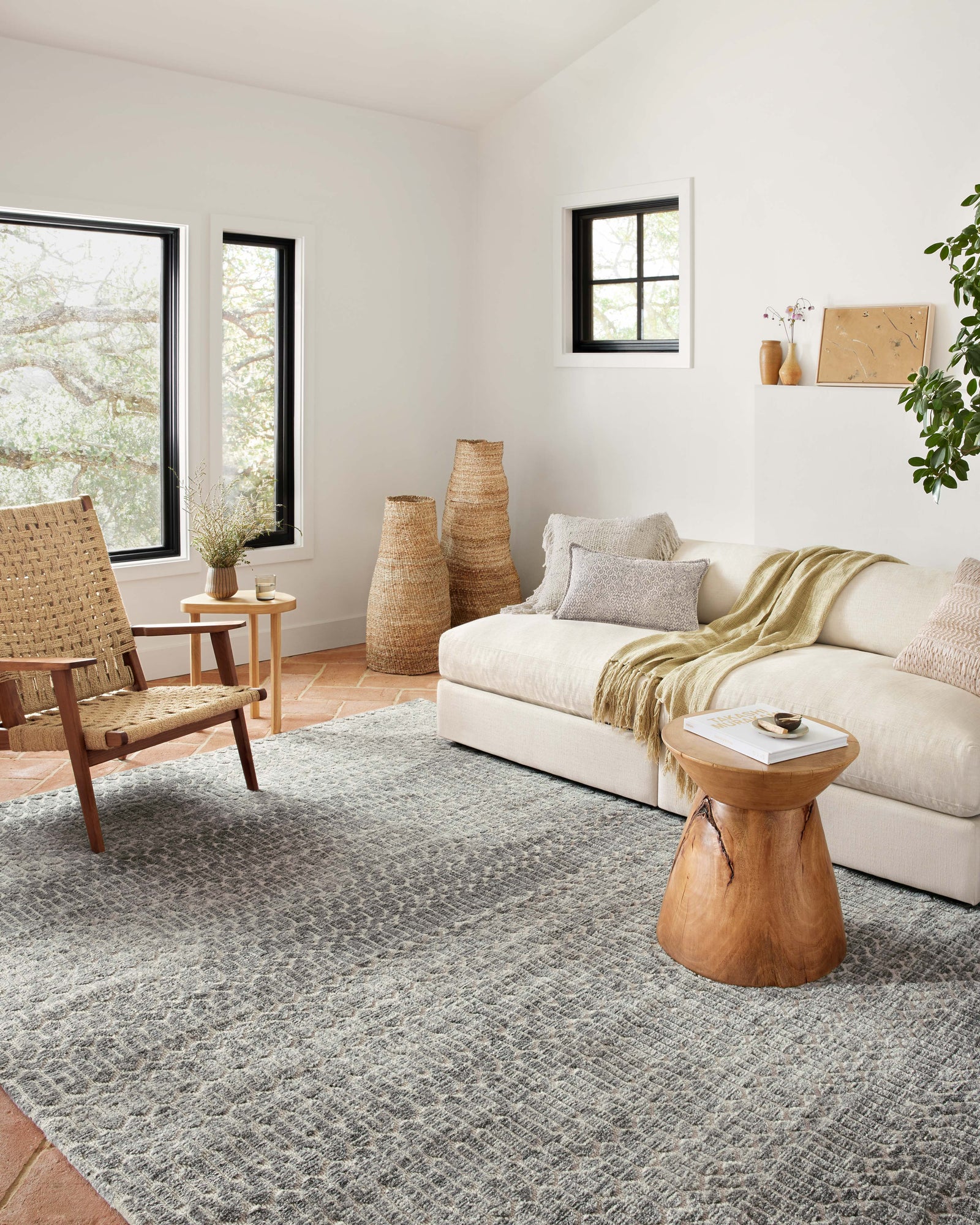 Neda Ivory / Charcoal — a Loloi rug at Laurie Yapp Home.