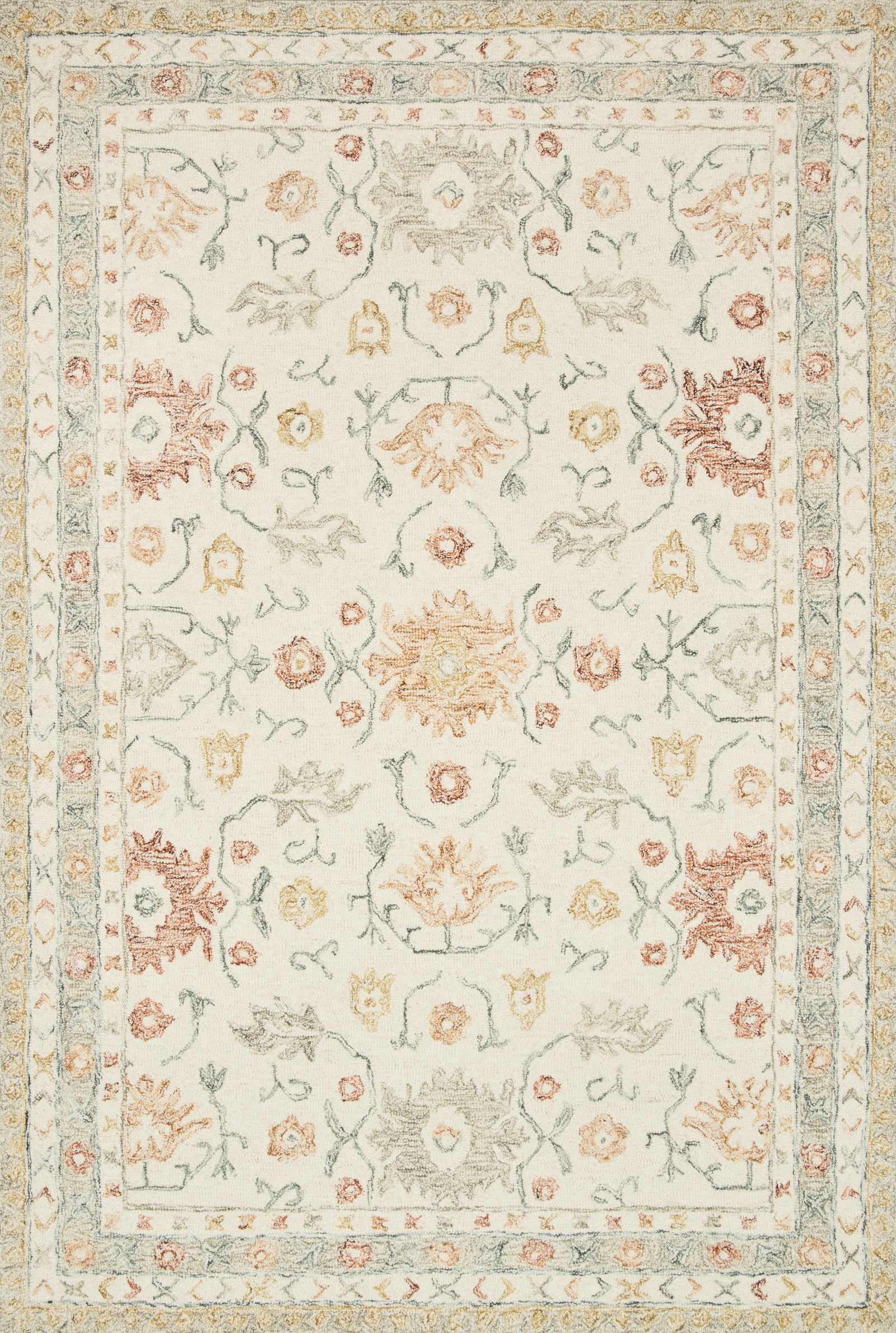Norabel Ivory / Rust — a Loloi rug at Laurie Yapp Home.