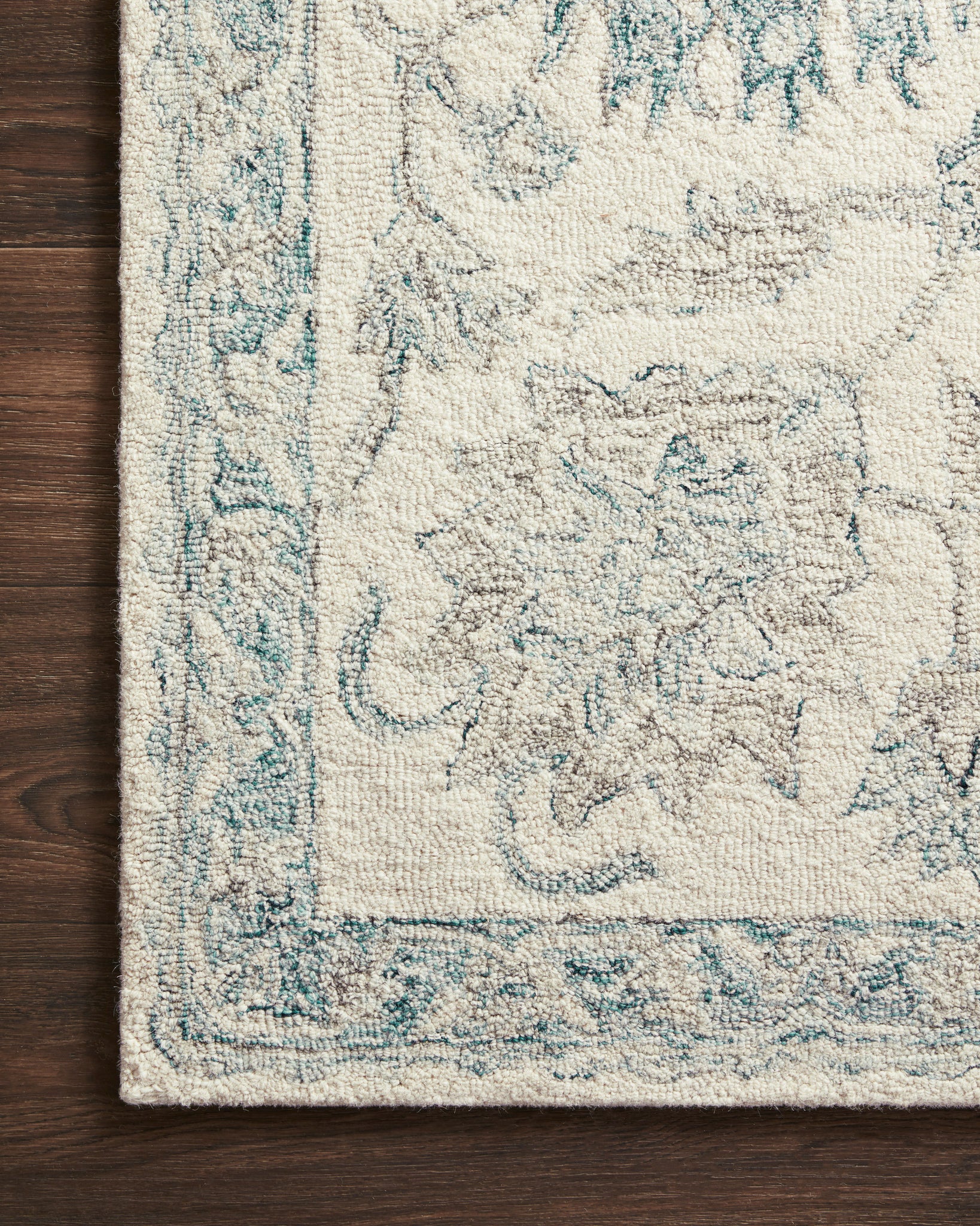 Norabel Ivory / Blue shown from a different angle to reveal its pattern.