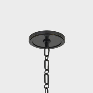 Close-up of the Oakville Lantern 18.25" in bronze showing the frame and glass panel detail.