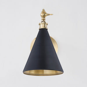 Osterley Wall Sconce 6.5" x 11" shown from a second angle to highlight the arm curve and shade silhouette.