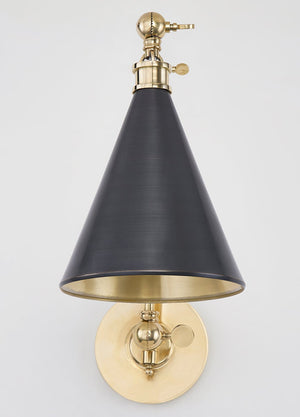 Osterley Wall Sconce 6.5" x 16" shown from a second angle to highlight the arm curve and shade silhouette.