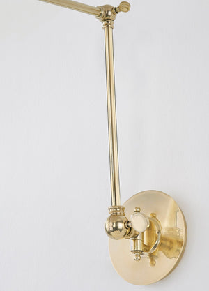 Osterley Wall Sconce 6.5" x 16" shown from the front to reveal the arm curve and shade silhouette.