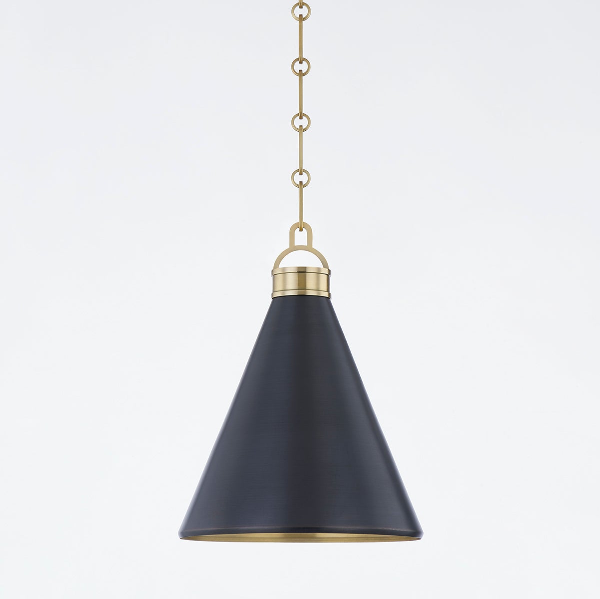 Osterley Pendant 10" shown from a second angle to highlight the shade shape and metal detail.