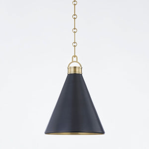 Osterley Pendant 10" shown from a second angle to highlight the shade shape and metal detail.
