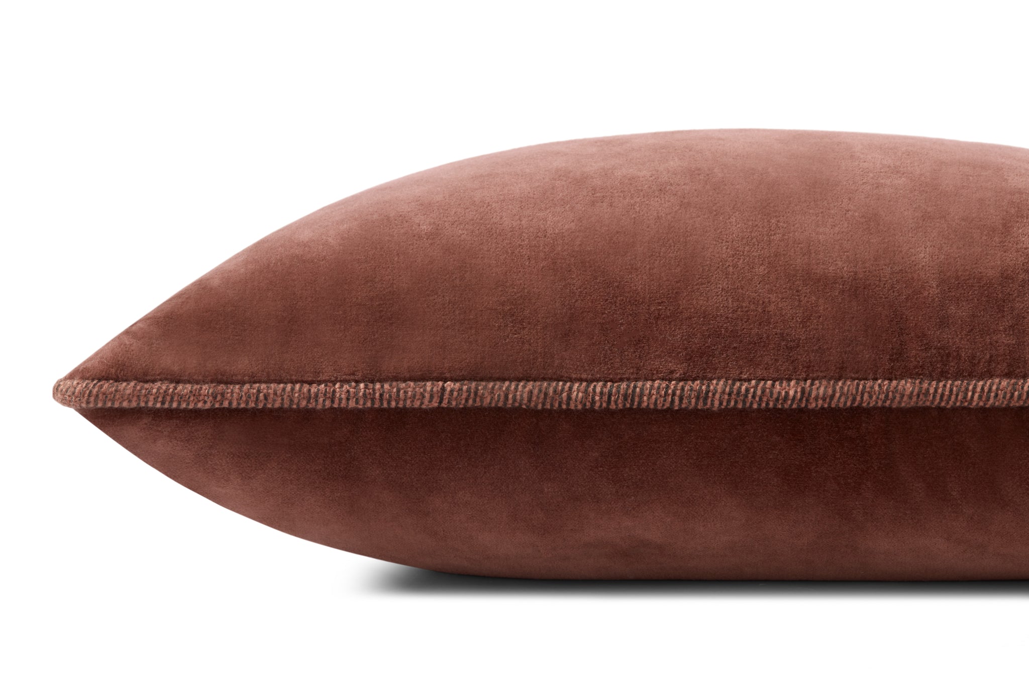 Liza Cinnamon Pillow shown from a different angle to reveal its pattern.
