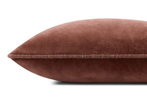 Liza Cinnamon Pillow shown from a different angle to reveal its pattern.