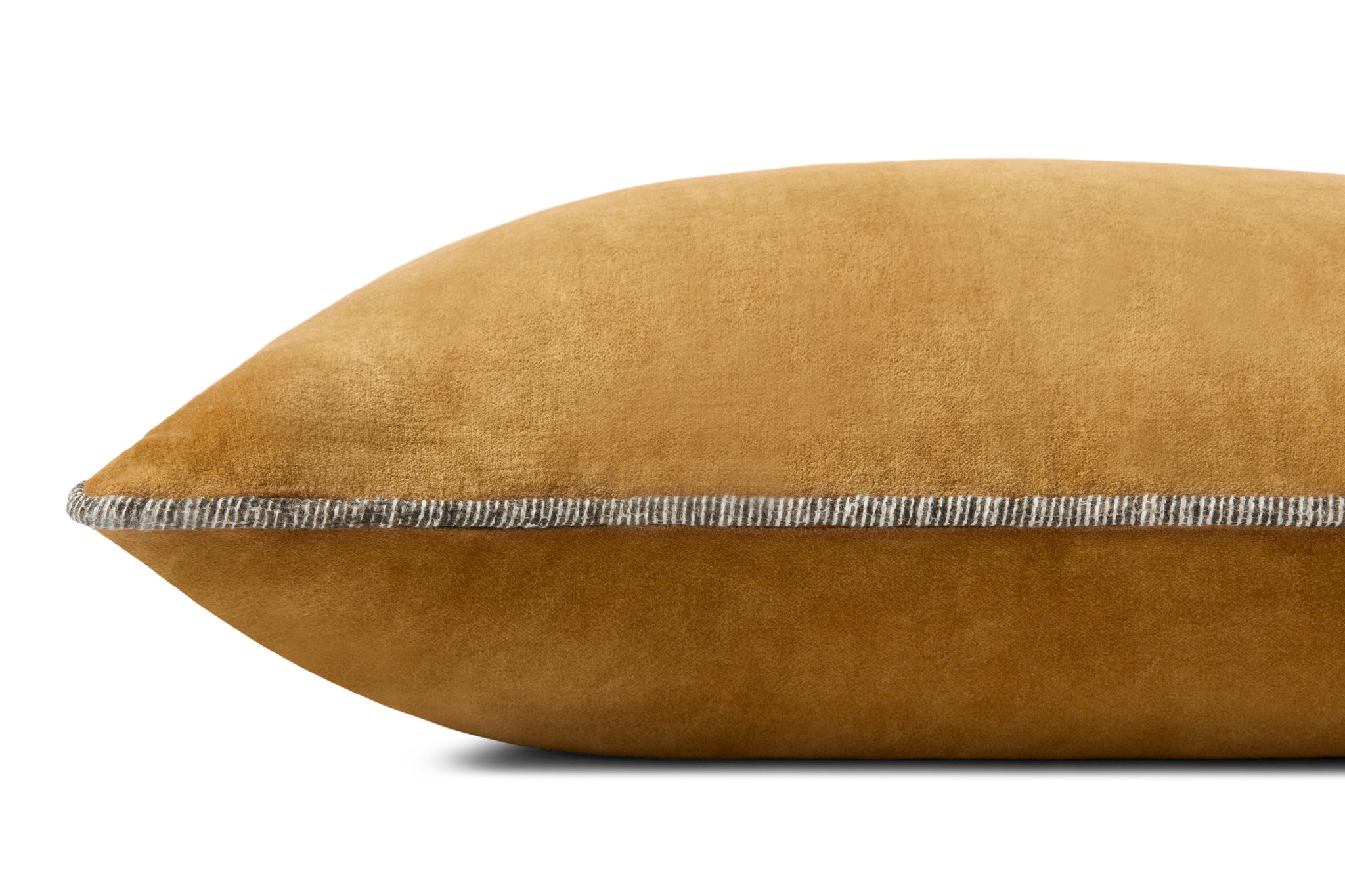 Liza Gold Pillow shown from a different angle to reveal its pattern.