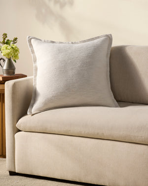 Morris White Pillow shown from another angle.