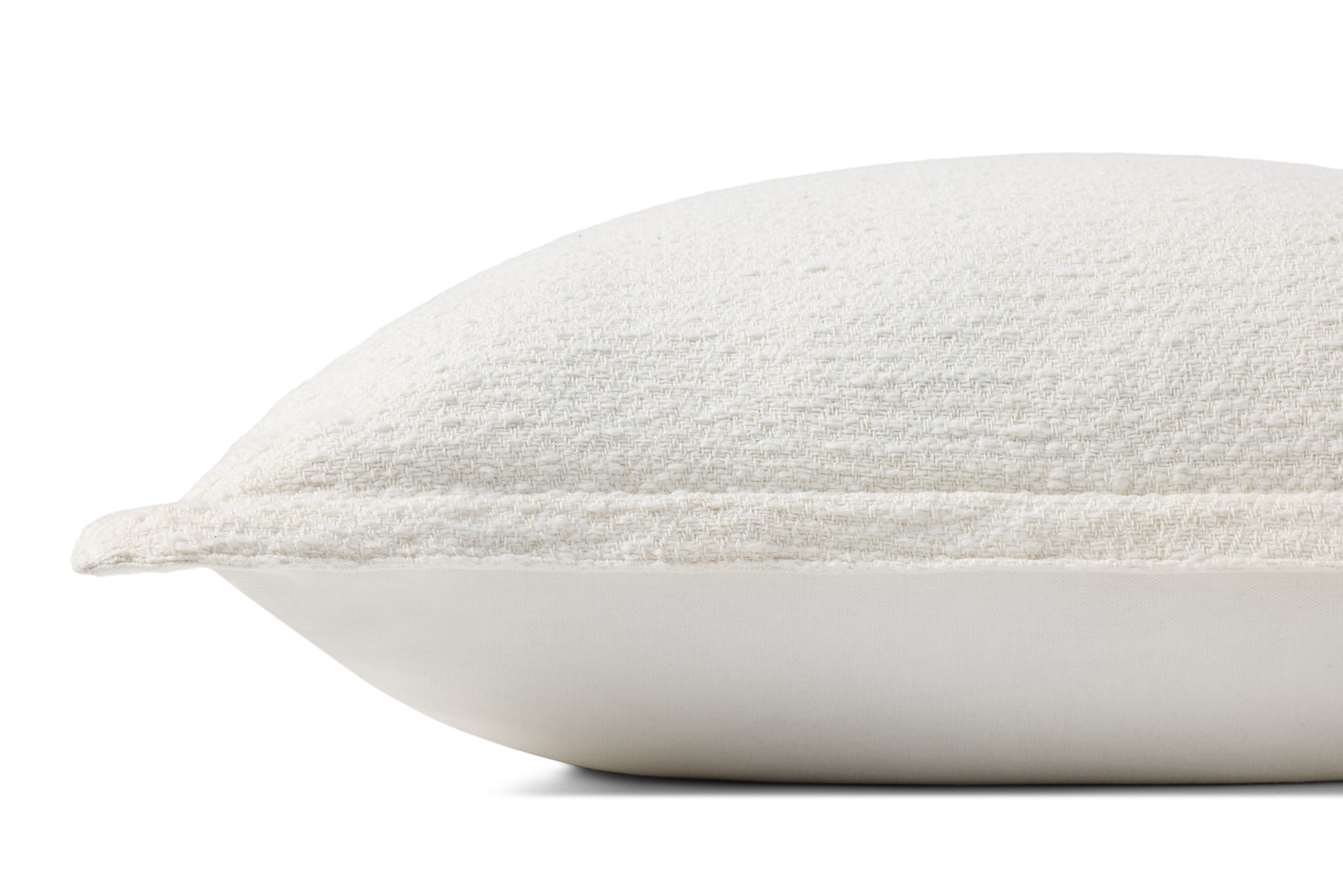 Morris White Pillow shown from a different angle to reveal its pattern.