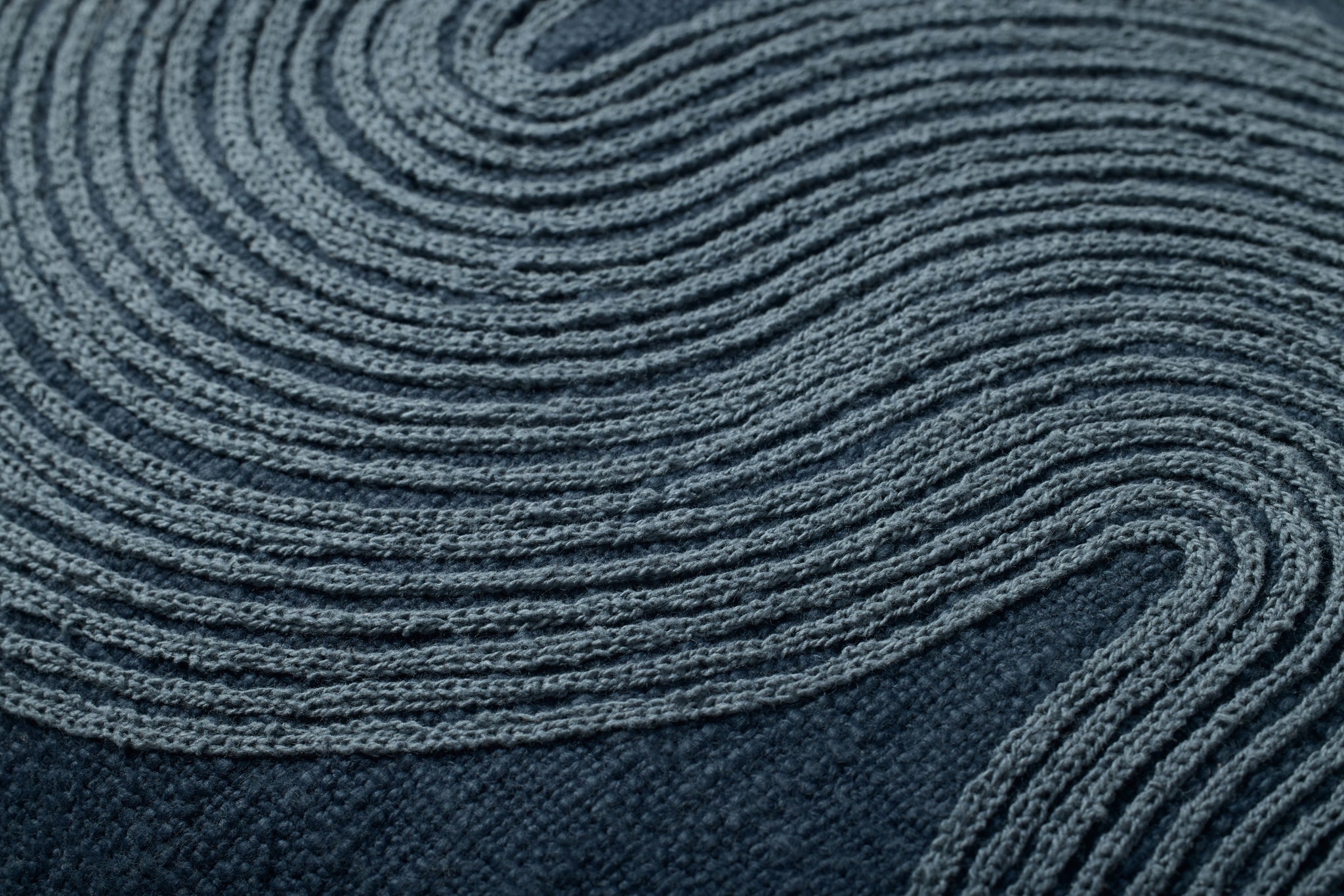 Navy / Blue Pillow shown from a different angle to reveal its pattern.