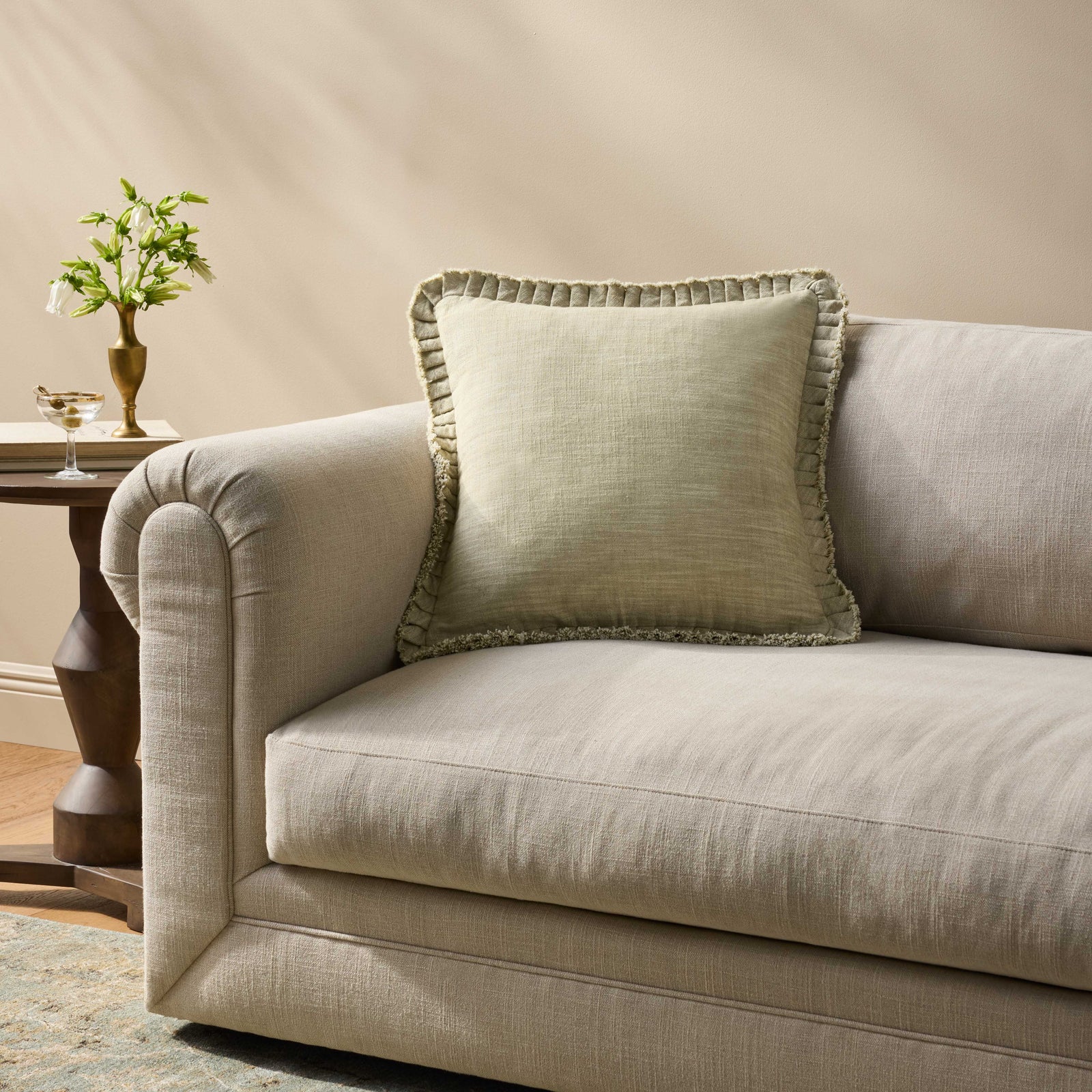 Green Pillow — a Loloi pillow at Laurie Yapp Home.