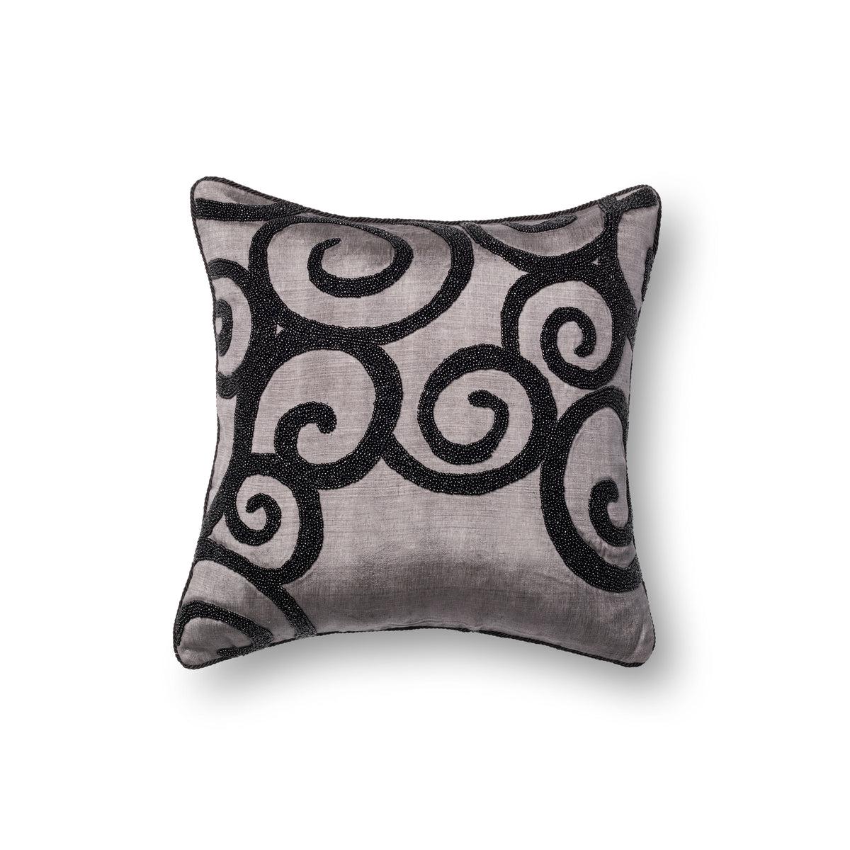 Grey / Black Pillow — a Loloi pillow at Laurie Yapp Home.