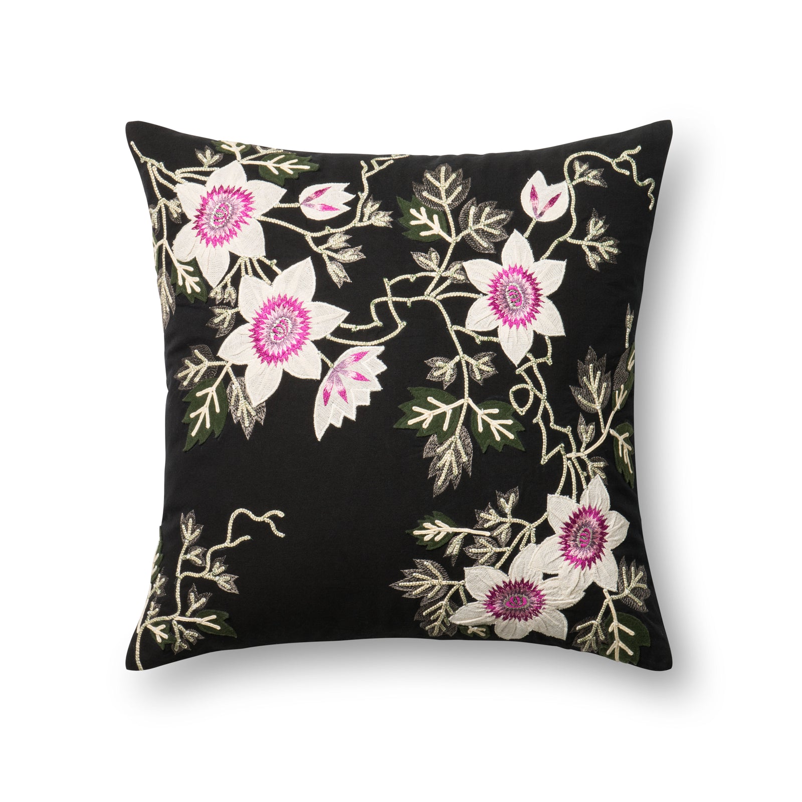Black / Ivory Pillow (Pattern 1) — a Loloi pillow at Laurie Yapp Home.