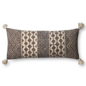 Grey / Multi Pillow (Pattern 1) — a Loloi pillow at Laurie Yapp Home.
