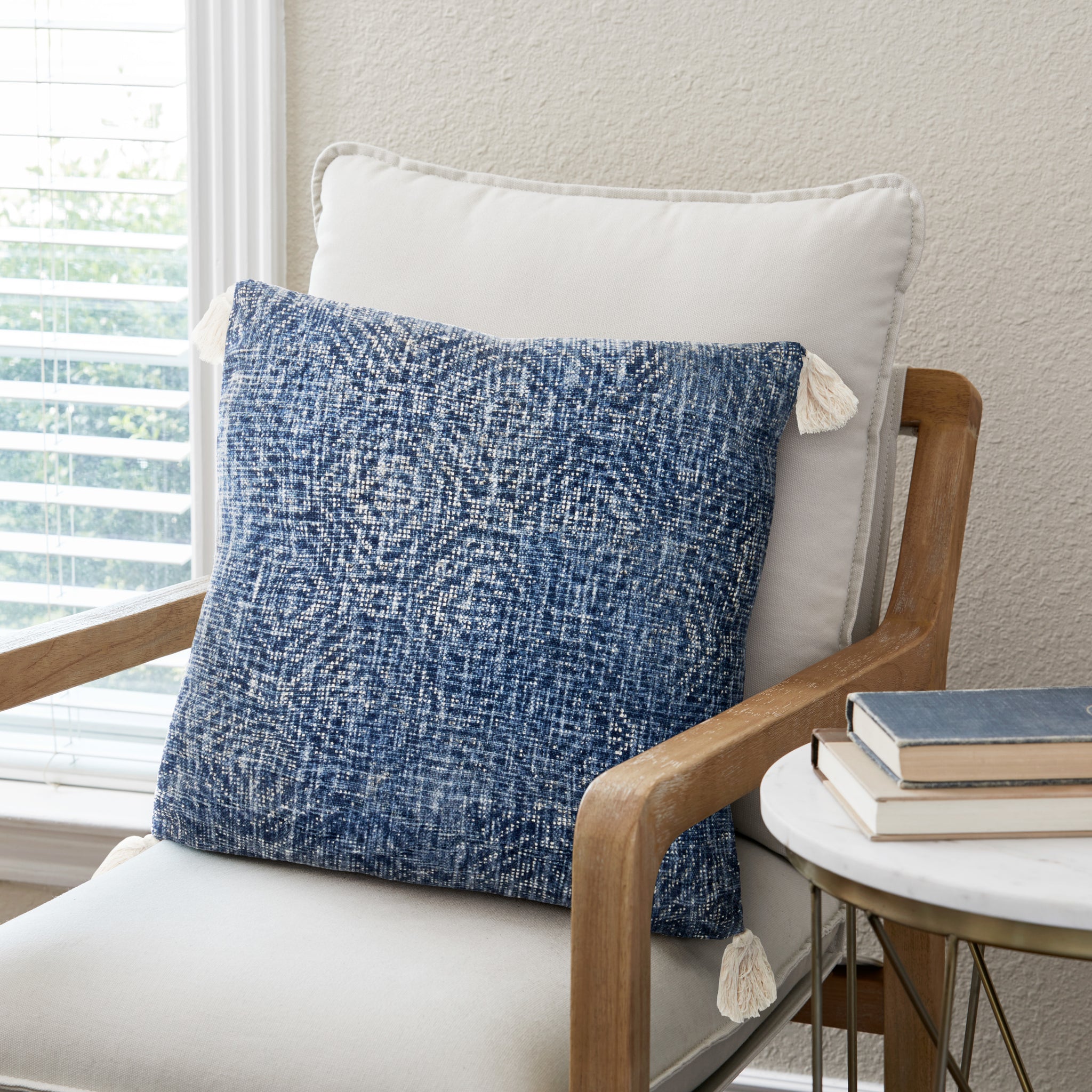 Blue Pillow (Pattern 1) shown from another angle.