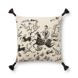 Ivory / Black Pillow — a Loloi pillow at Laurie Yapp Home.