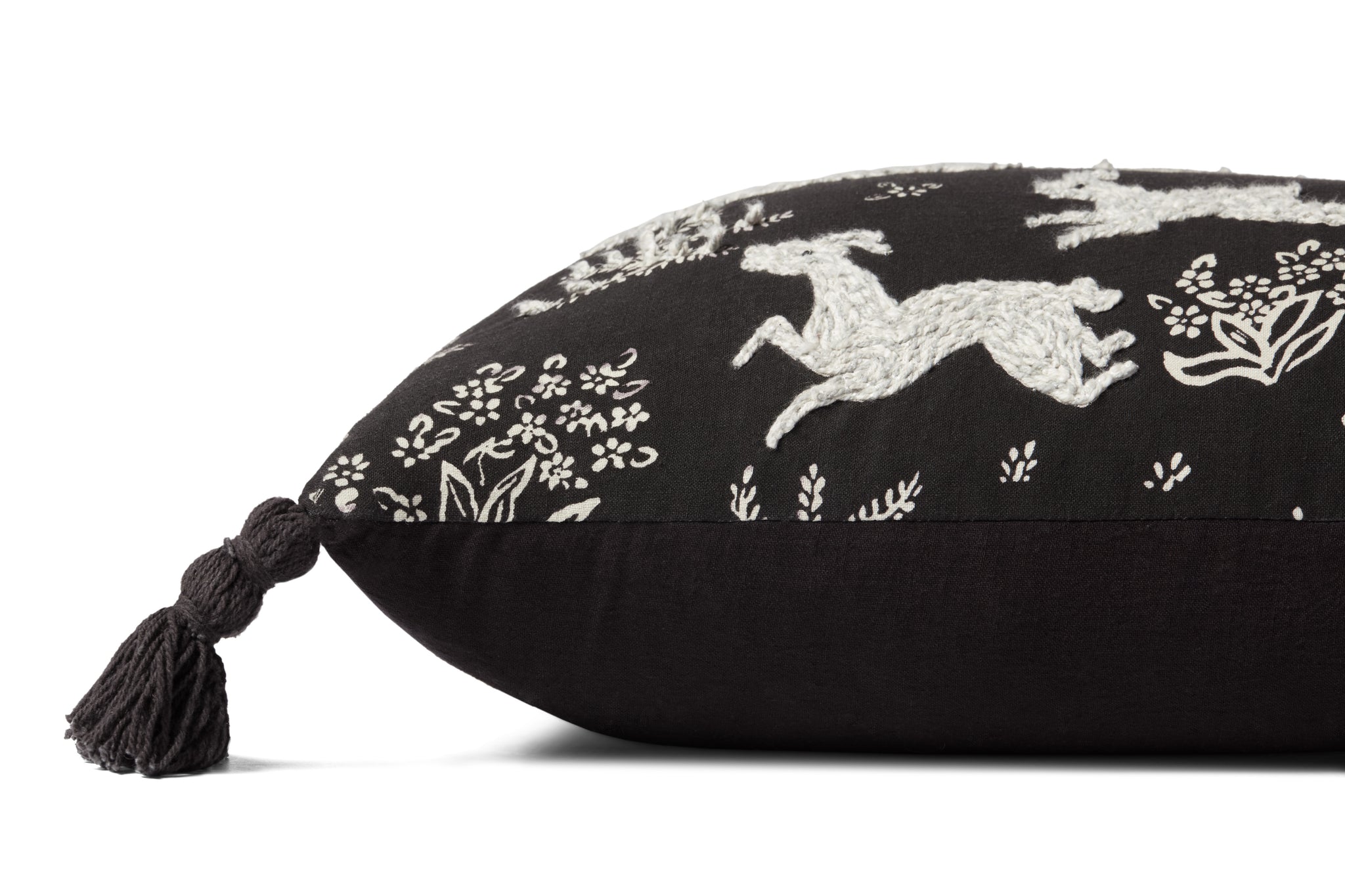 Black / Ivory Pillow (Pattern 2) shown from another angle.