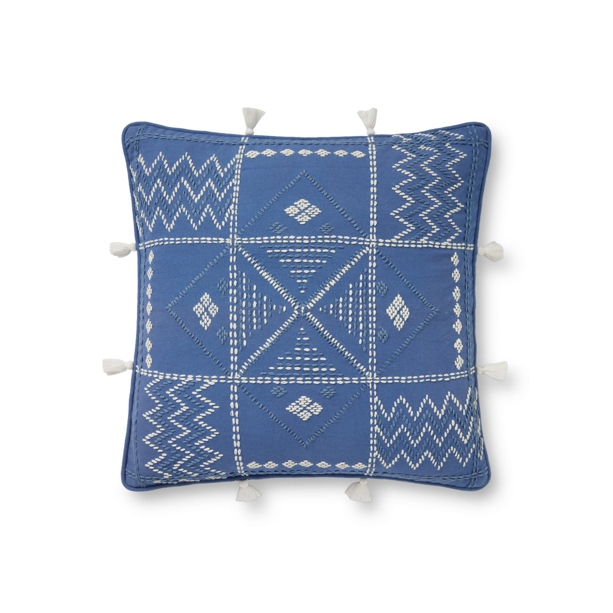 Blue / Ivory Pillow (Pattern 2) — a Loloi pillow at Laurie Yapp Home.