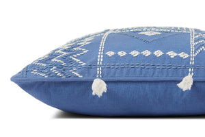 Blue / Ivory Pillow (Pattern 2) shown from another angle.