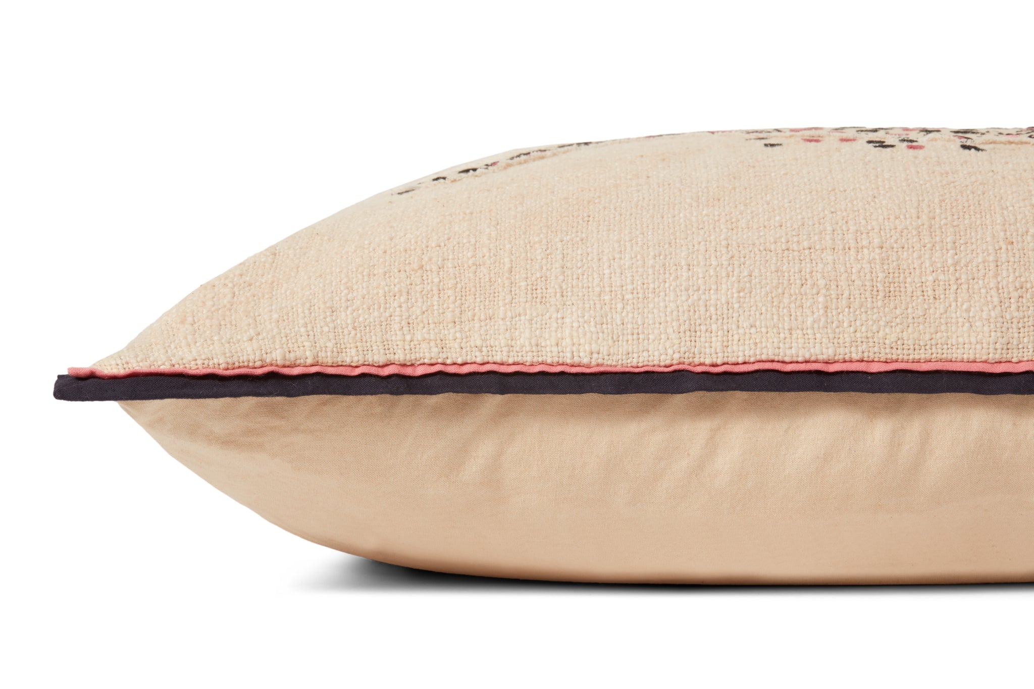 Ivory / Black Pillow (Pattern 1) shown from another angle.