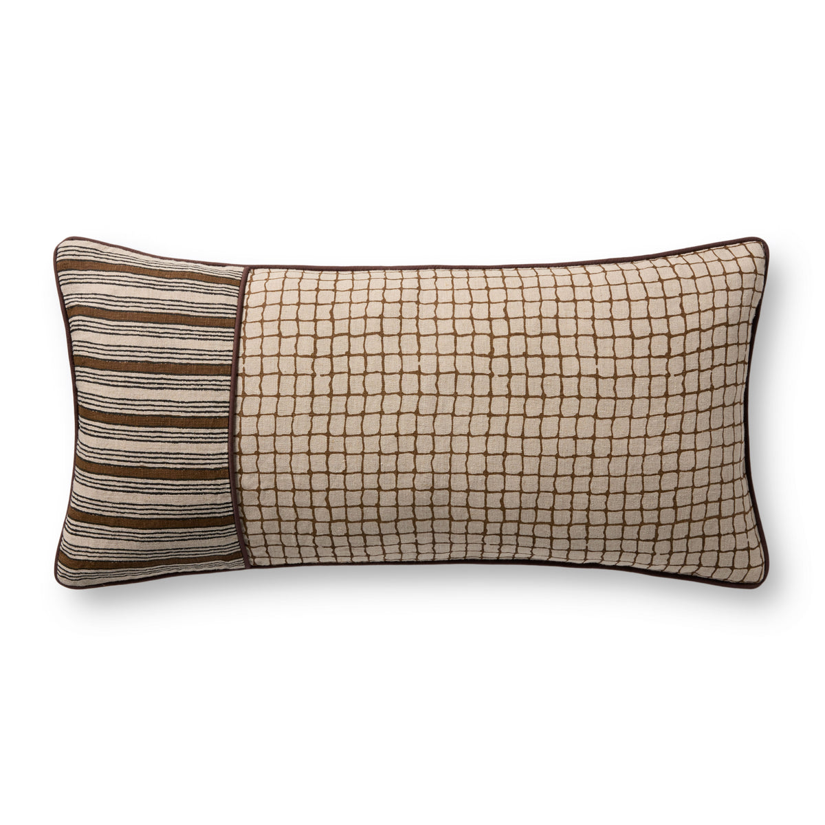 Brown Pillow (Pattern 3) — a Loloi pillow at Laurie Yapp Home.