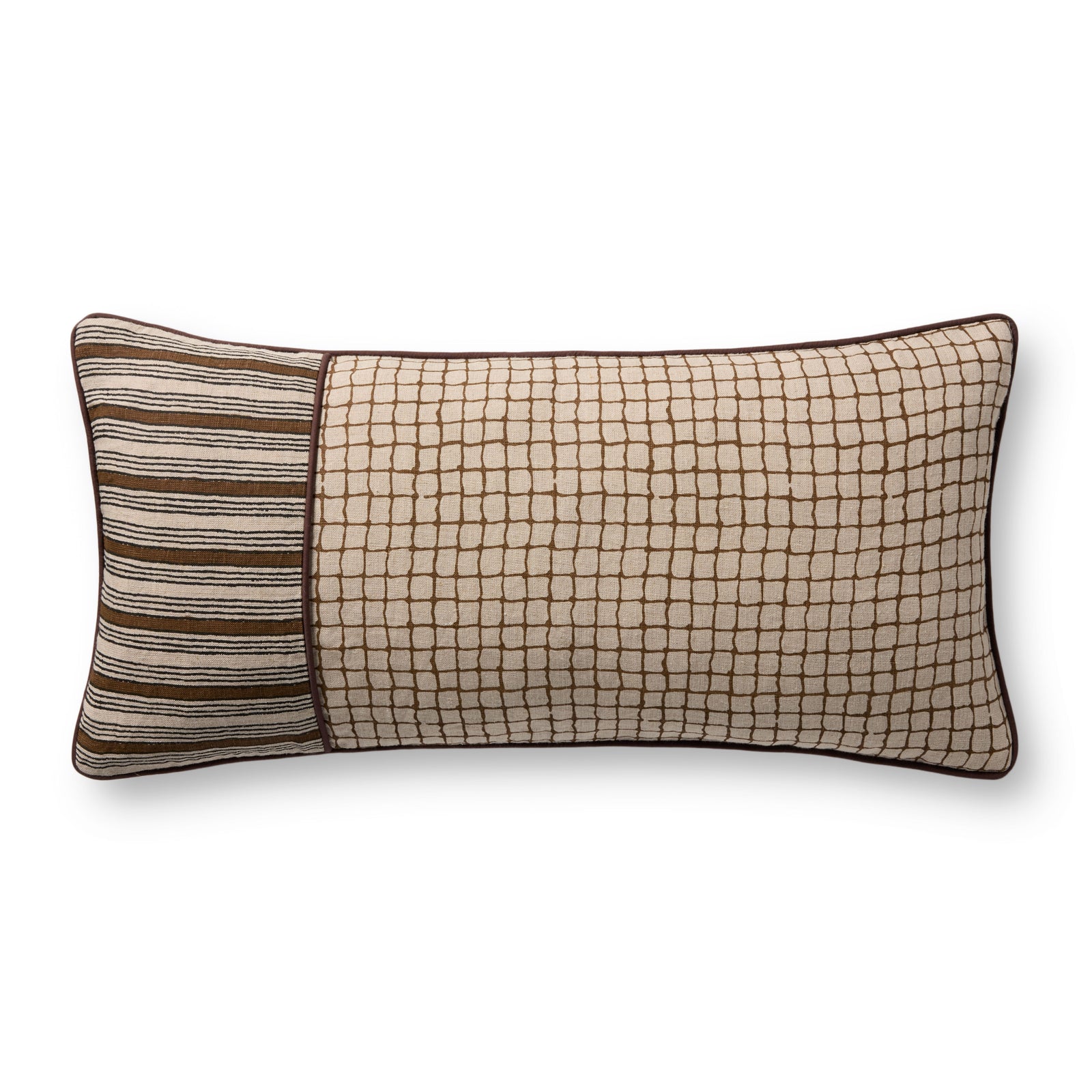 Brown Pillow (Pattern 3) — a Loloi pillow at Laurie Yapp Home.