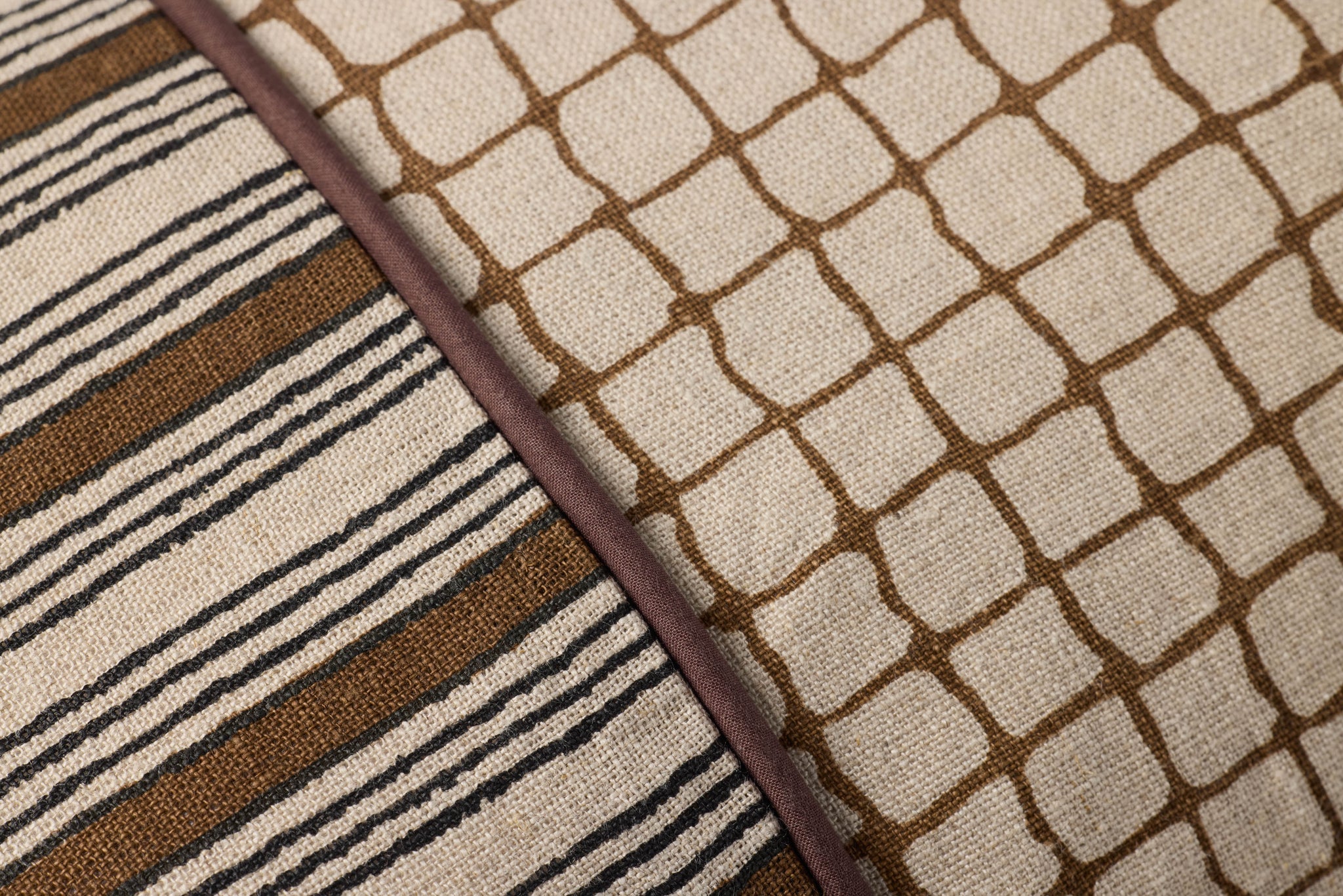 Brown Pillow (Pattern 3) shown from a different angle to reveal its pattern.