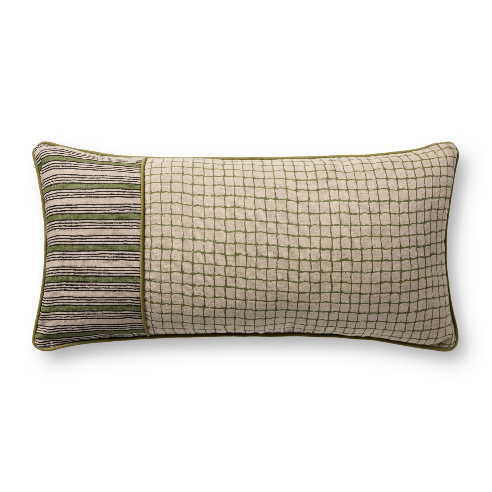 Green Pillow (Pattern 4) — a Loloi pillow at Laurie Yapp Home.