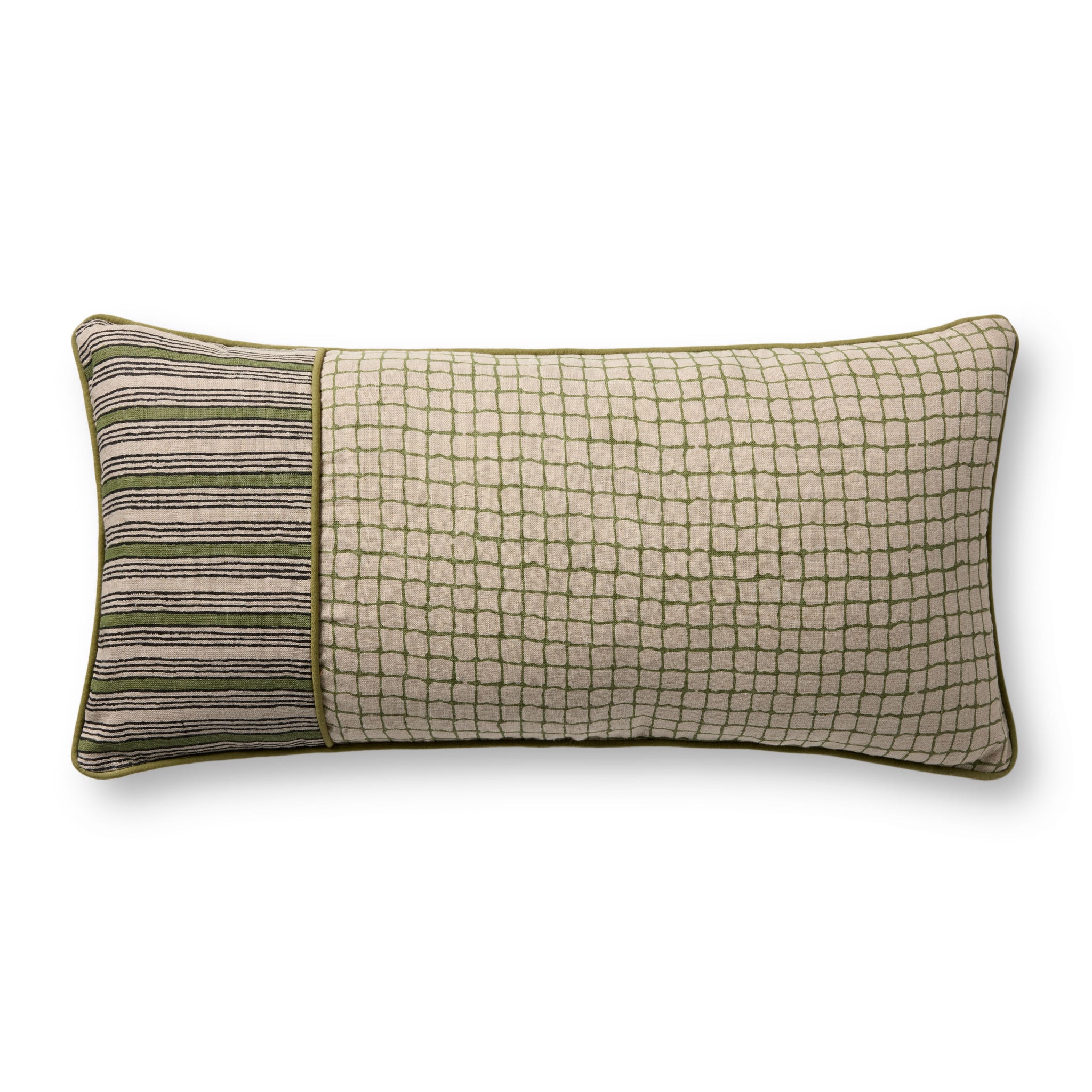Green Pillow (Pattern 4) — a Loloi pillow at Laurie Yapp Home.