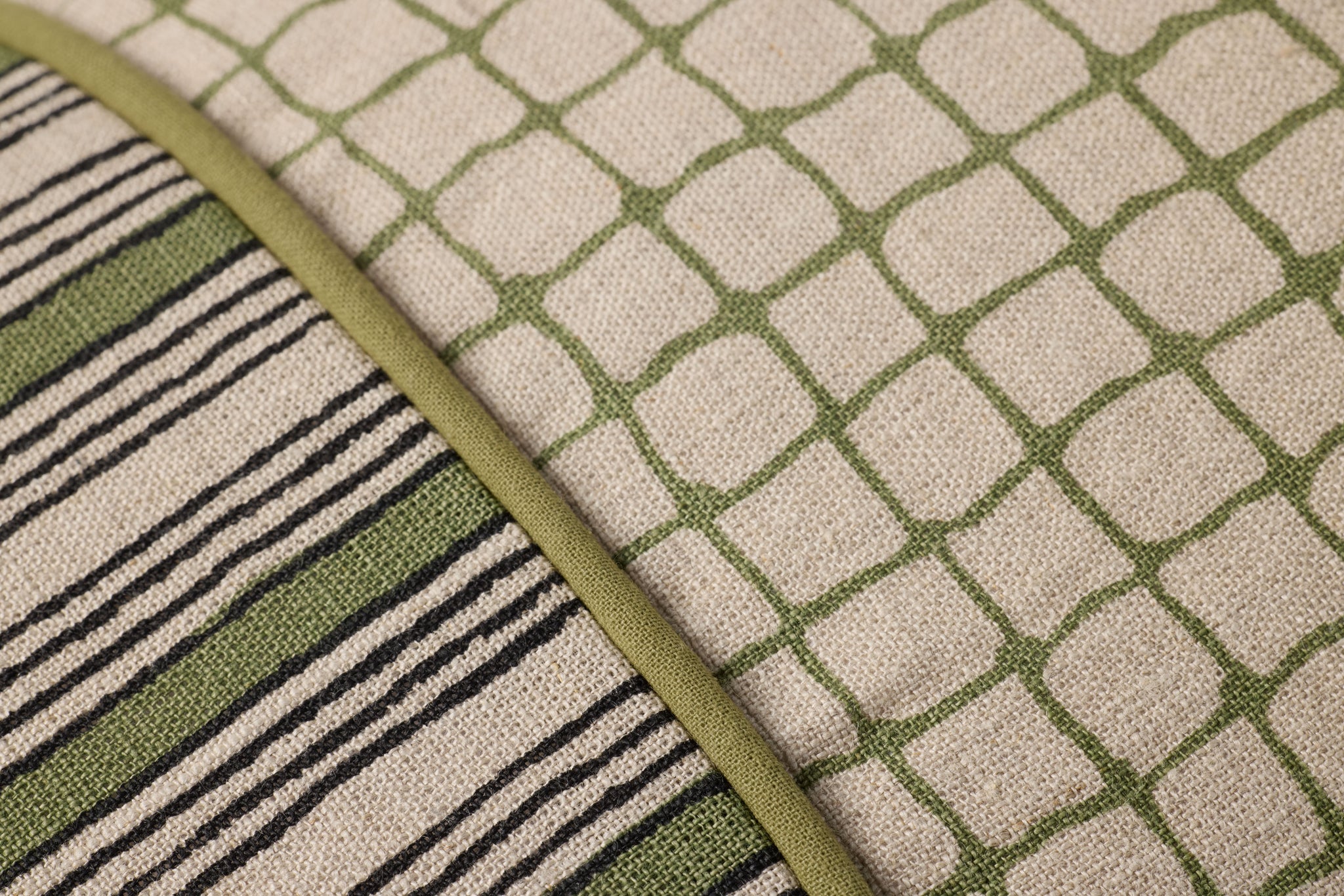 Green Pillow (Pattern 4) shown from a different angle to reveal its pattern.