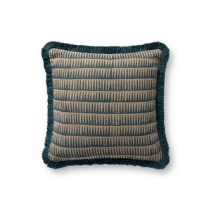 Natural / Blue Pillow — a Loloi pillow at Laurie Yapp Home.