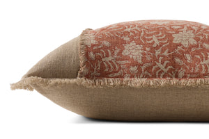 Orange / Natural Pillow shown from another angle.