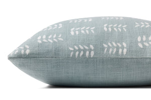 Tully Light Blue Pillow shown from a different angle to reveal its pattern.