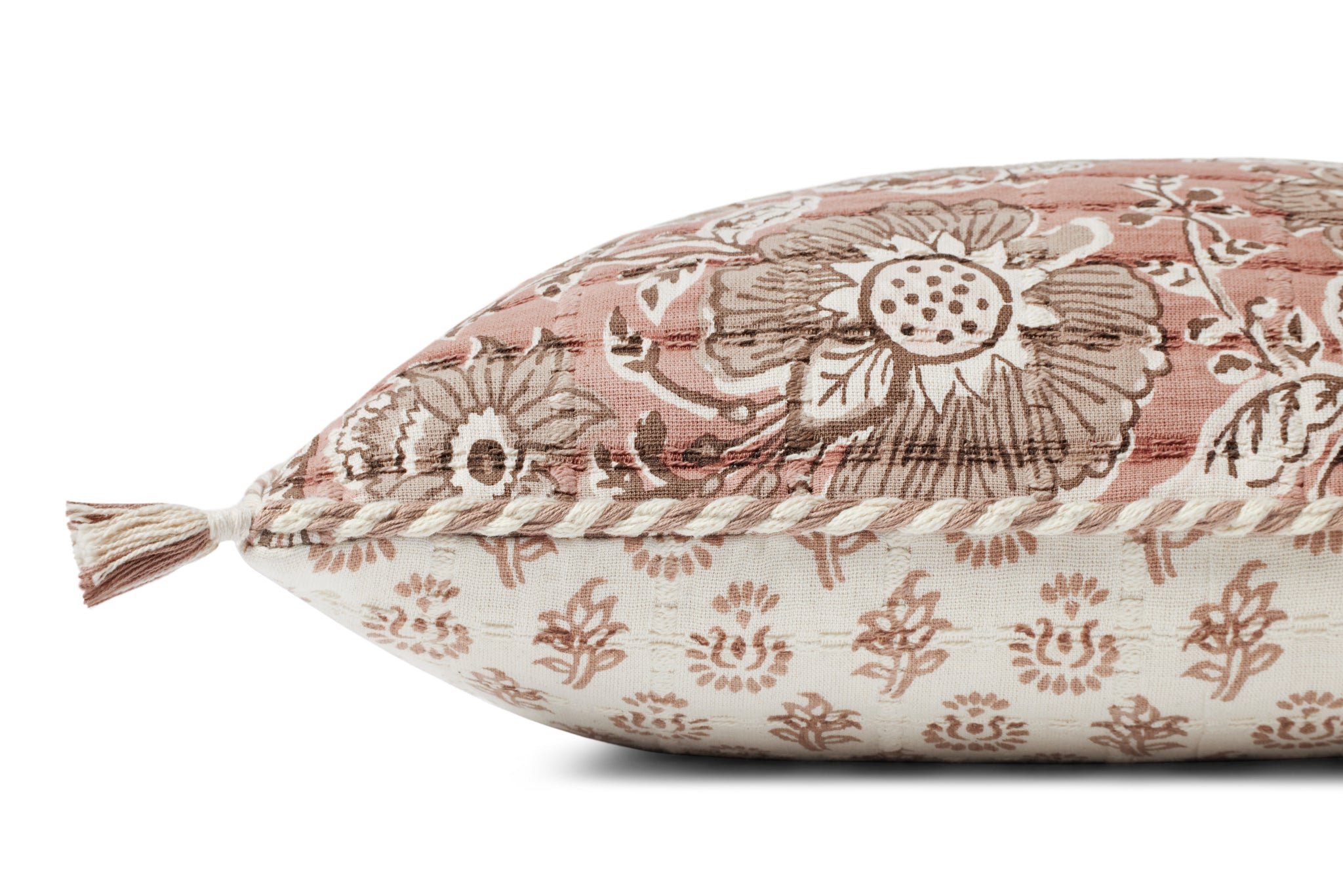 Rose / Ivory Pillow shown from a different angle to reveal its pattern.
