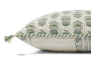 Sage / Ivory Pillow shown from a different angle to reveal its pattern.