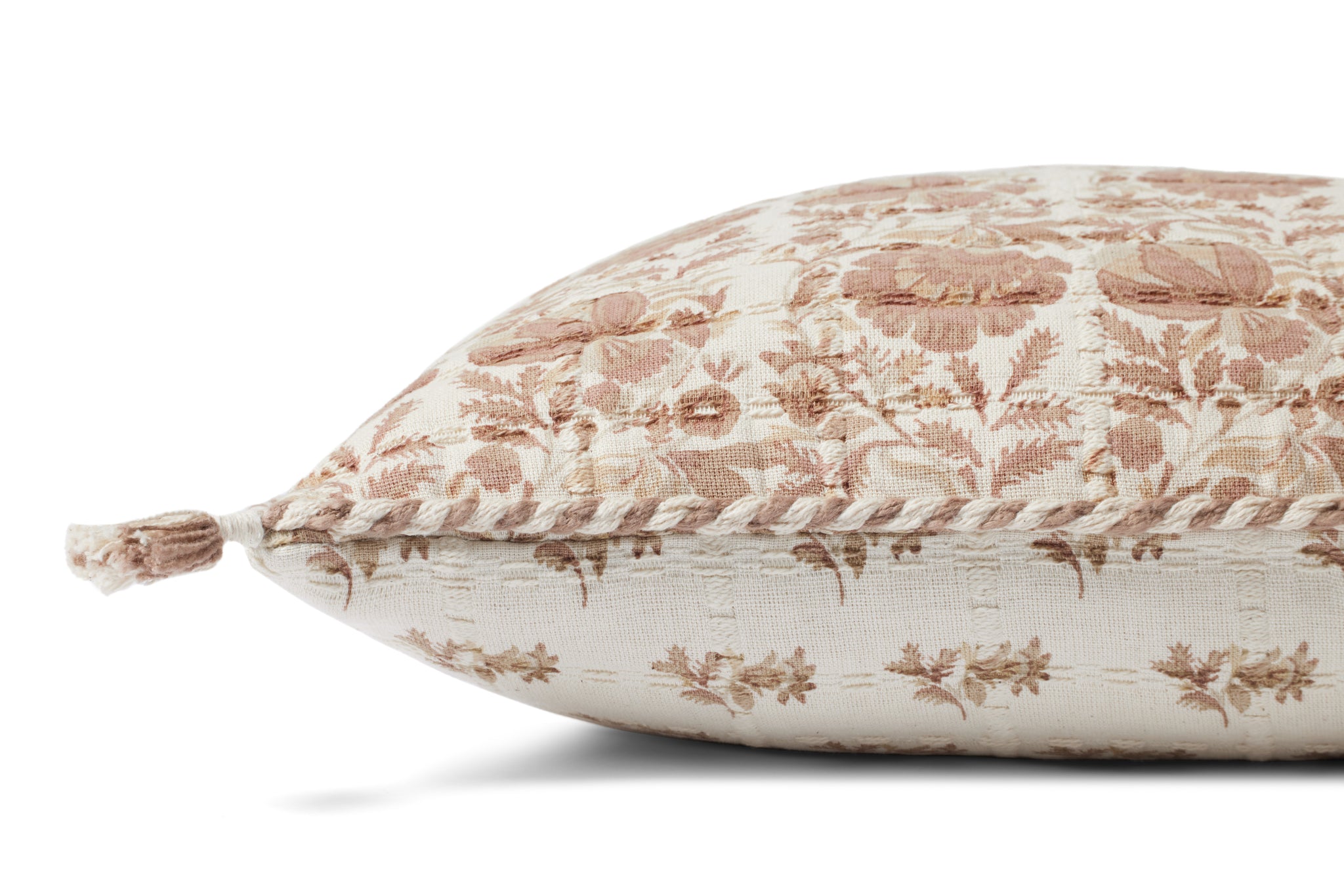 Blush / Ivory Pillow shown from a different angle to reveal its pattern.