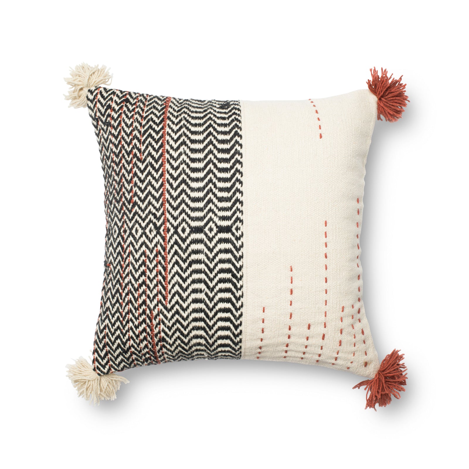 Black / Ivory Pillow (Pattern 3) — a Loloi pillow at Laurie Yapp Home.
