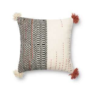 Black / Ivory Pillow (Pattern 3) — a Loloi pillow at Laurie Yapp Home.
