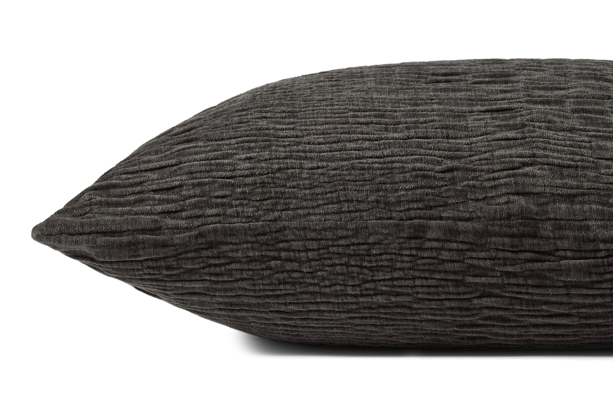 Charcoal Pillow (Pattern 1) shown from a different angle to reveal its pattern.