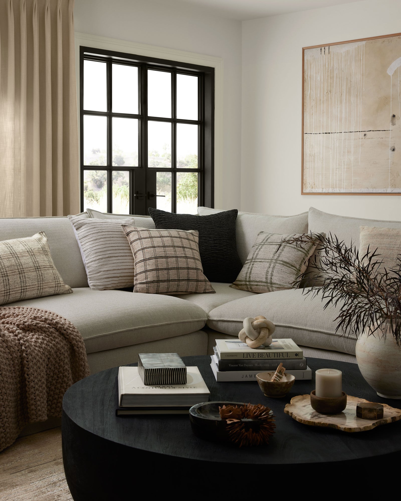 Charcoal Pillow (Pattern 1) — a Loloi pillow at Laurie Yapp Home.