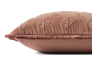 Darla Mauve Pillow shown from a different angle to reveal its pattern.