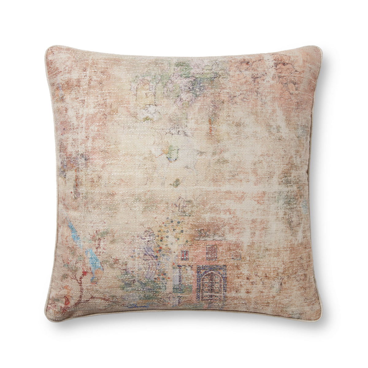 Beige / Multi Pillow (Pattern 3) — a Loloi pillow at Laurie Yapp Home.