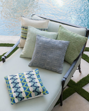 Aqua / Ivory Pillow shown from another angle.