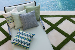 Aqua / Ivory Pillow shown from another angle.